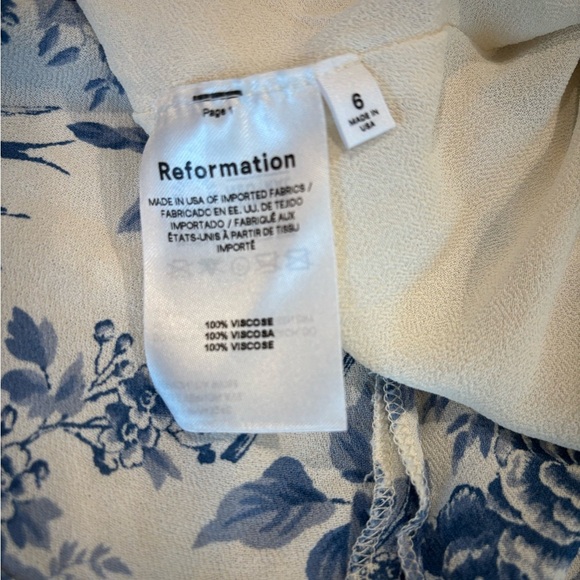 Reformation Women’s Carolena Midi Dress in Blue & White. Size 6. - Picture 6 of 9
